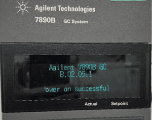 Agilent GC firmware displayed on an Agilent 7890B showing version B.02.05.1