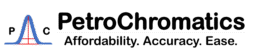 PetroChromatics logo showing a GC peak icon with the tagline Affordability, Accuracy, Ease