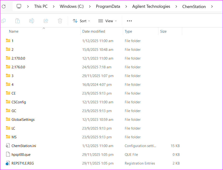 ChemStation.ini File Location ChemStation method error ChemStation.ini location