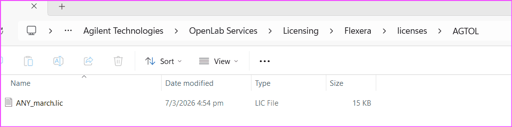 ChemStation license error fixing by locating LIC license file in OpenLab licensing folder