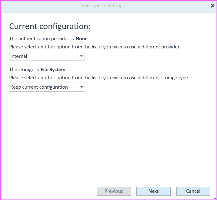 OpenLab user management internal setting selection